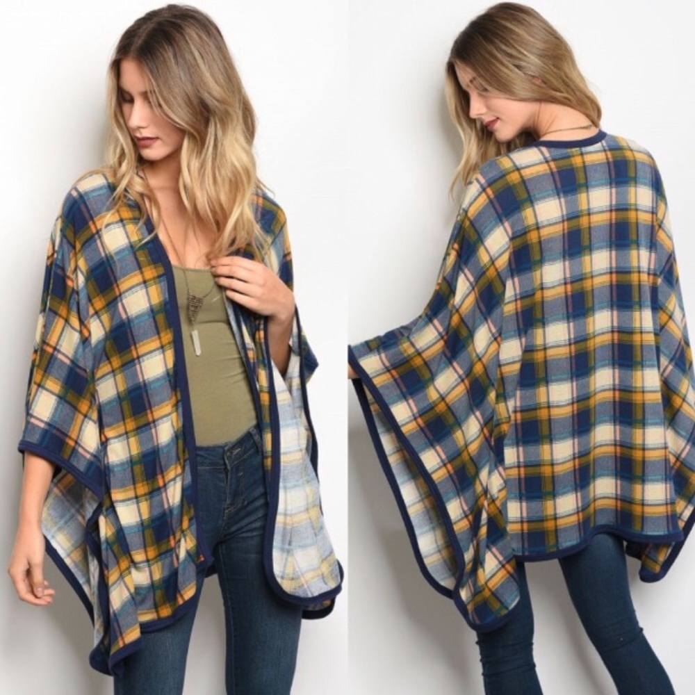 FALL SALE!!! 🌟 Flannel kimono in mustard and navy